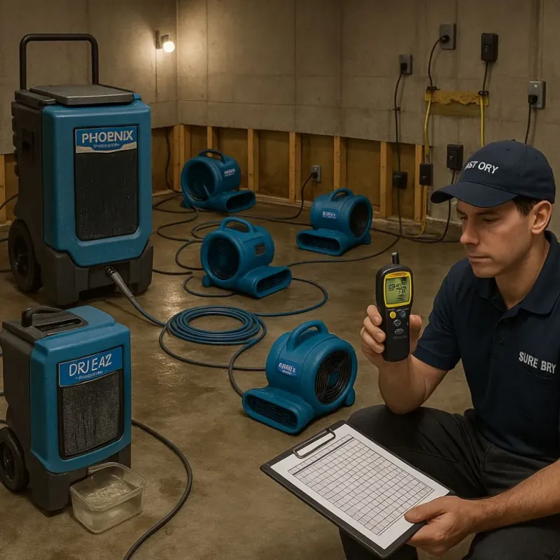 Structural Drying and Dehumidification process in Somerton, AZ